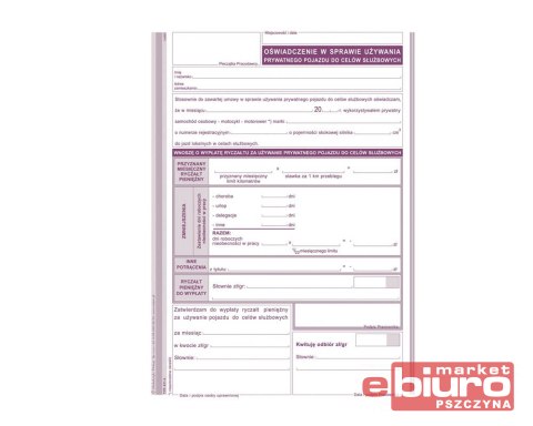 OŚWIADCZ. W SPRAWIE UŻYW. PRYW. POJ. 811-3