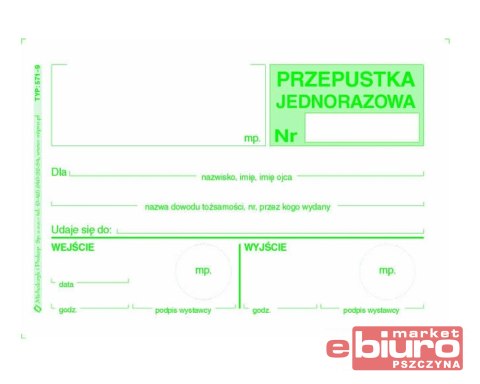 PRZEPUSTKA JEDNORAZOWA A7 571-9