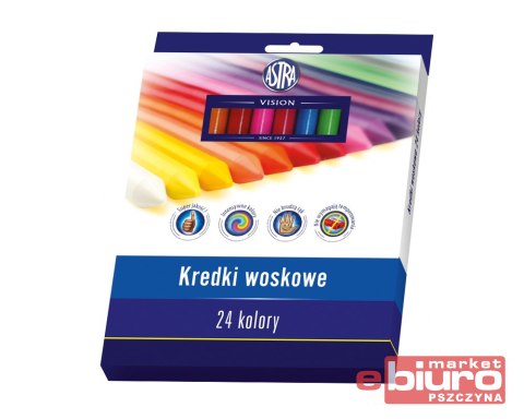 KREDKI WOSKOWE 24 KOLORY SZKOLNE ASTRA VISION