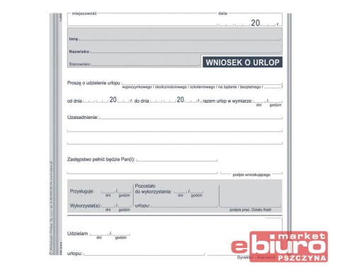WNIOSEK O UDZIELENIE URLOPU 513-4