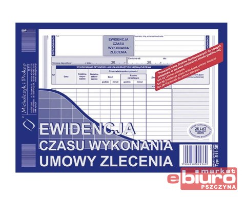 EWIDENCJA CZASU WYKONANIA UMOWY ZLECENIA 511-3E