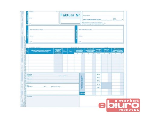 FAKTURA 2/3 A-4 (O+2K) -PŁATNIK/ODBIORCA 112-2E