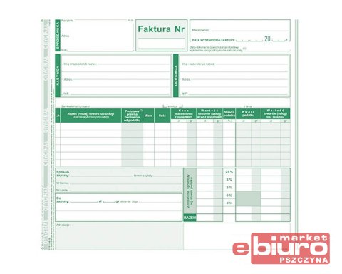 FAKTURA 2/3 A-4 (O+2K)- PŁATNIK/ODBIORCA 148-2E