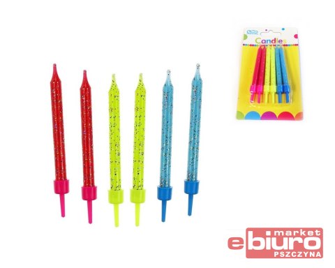 ŚWIECZKI URODZINOWE BROKATOWE 12/12 3 KOLORY 6,3