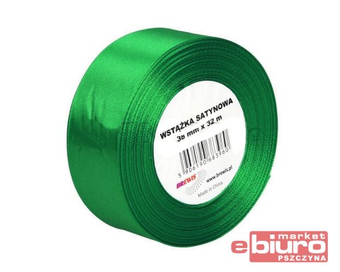 WSTĄŻKA SATYNOWA 38MM/32 KOLOR 19 ZIELONA