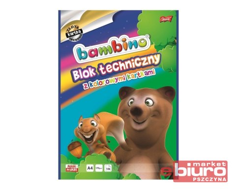 BLOK TECHNICZNY A4 10 KARTEK BAMBINO ZŁOTY/SREBRNY