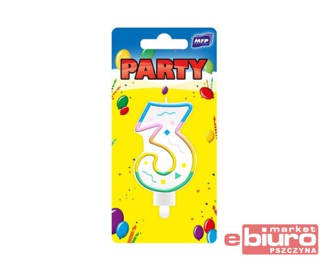 ŚWIECZKA DO TORTU MFP NR 3 TĘCZOWA