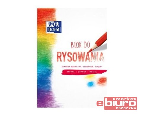 BLOK RYSUNKOWY OXFORD A4 20 KARTEK 120G BIAŁY