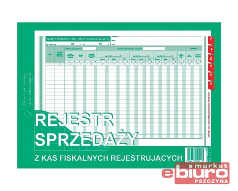 REJESTR SPRZEDAŻY Z KAS FISKALNYCH A4 170-1U