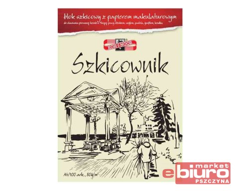 BLOK SZKICOWNIK A4 PAPIER MAKULATOROWY 80G 100KAR.