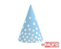 CZAPECZKI PAPIEROWE SREBRNE GROSZKI NIEBIESKIE A'6