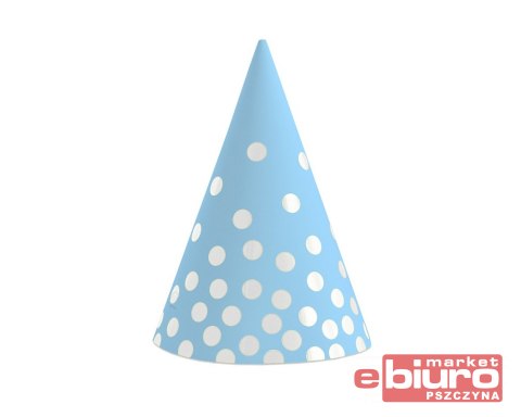 CZAPECZKI PAPIEROWE SREBRNE GROSZKI NIEBIESKIE A'6