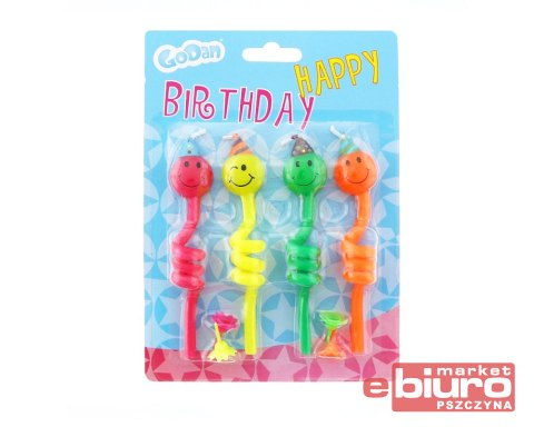 ŚWIECZKI UŚMIECHY NA SPIRALACH 4 SZT GODAN
