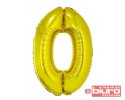 BALON FOLIOWY CYFRA 0 ZŁOTA 92CM GODAN