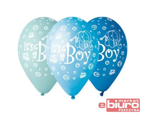 BALON PREMIUM ITS A BOY 12'' 5SZT. GODAN