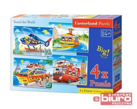 PUZZLE 4W1 B-041015 TRAVEL THE WORLD CASTORLAND