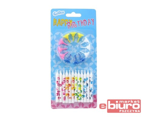 ŚWIECZKI URODZINOWE BIAŁE Z NADRUKIEM 12/12 6,3 CM