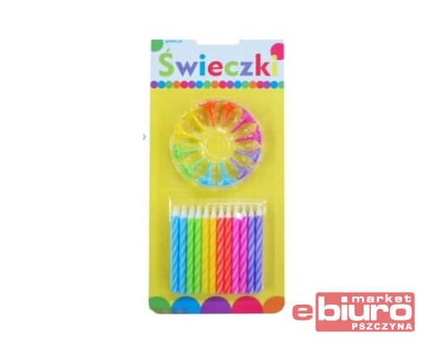 ŚWIECZKI URODZINOWE SPIRALNY WZÓR 24/12 6CM PF-SU