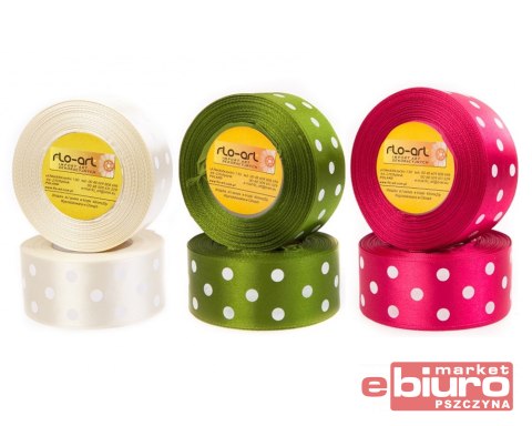 TAŚMA ATŁASOWA W KROPKI FX019 4CMX25Y