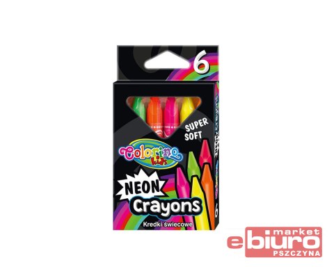 KREDKI ŚWIECOWE NEONOWE 6 KOL. TRÓJĄTNE COLORINO