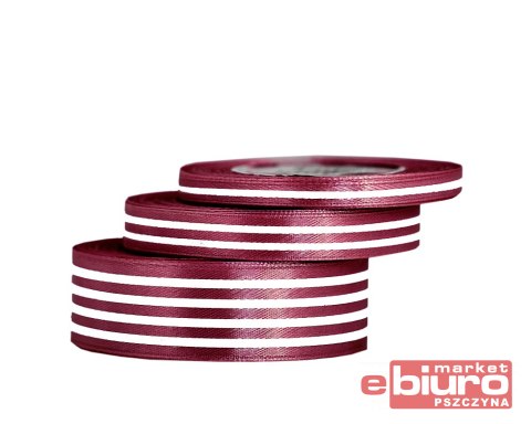 WSTĄŻKA SATYNOWA W LINIE, 25MM/22MB, BORDOWA