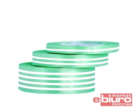 WSTĄŻKA SATYNOWA W LINIE, 25MM/22MB, CIEMNA MIĘTA