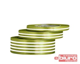 WSTĄŻKA SATYNOWA W LINIE, 25MM/22MB, CIEMNA OLIWKA