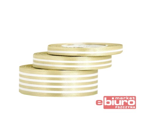 WSTĄŻKA SATYNOWA W LINIE, 25MM/22MB, KREMOWA