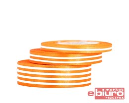 WSTĄŻKA SATYNOWA W LINIE, 25MM/22MB, POMARAŃCZOWA