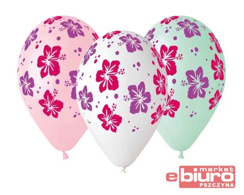 BALON PREMIUM HEL "HIBISKUS" 13''/5 SZT GODAN