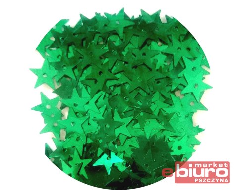 CEKINY GWIAZDKI DUŻE 13MM/5G ZIELONE CEKGWIAD-080