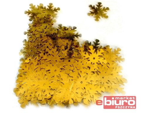 CEKINY ŚNIEŻYNKI 20MM/5G ZŁOTE CEKSNIEZ-M3-100