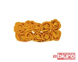 PIANKOWE KWIATY+TIUL, ŚR.2,5CM/12SZT,ZŁOTE