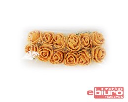 PIANKOWE KWIATY+TIUL, ŚR.2,5CM/12SZT,ZŁOTE