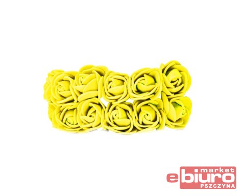 PIANKOWE KWIATY+TIUL, ŚR.2,5CM/12SZT, ŻÓŁTE M-020