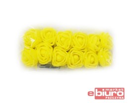 PIANKOWE KWIATY+TIUL, ŚR.2,5CM/12SZT, ŻÓŁTE M-020