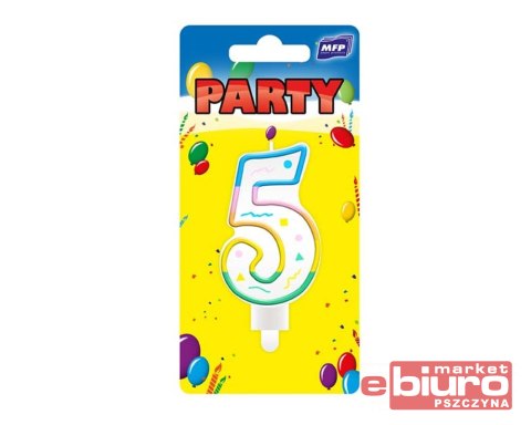 ŚWIECZKA DO TORTU MFP NR 5 TĘCZOWA