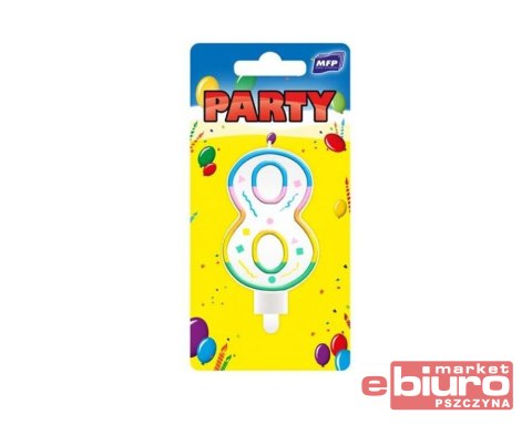 ŚWIECZKA DO TORTU MFP NR 8 TĘCZOWA