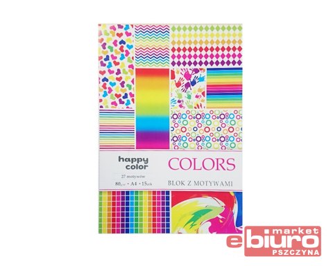 BLOK Z MOTYWEM COLORS 80G A4 15 ARK 27 MOTYW HAPPY