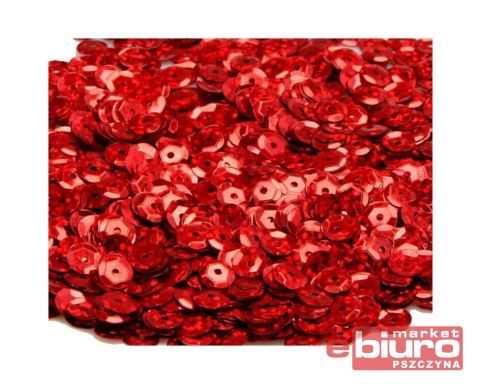 CEKINY 6MM/15G CZERWONY BROKAT CEK6-NR23