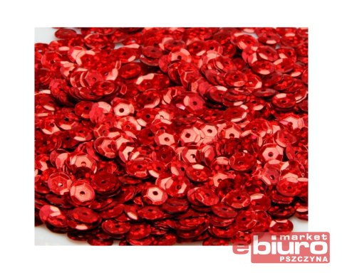 CEKINY 8MM/15G CZERWONY BROKAT CEK8-NR23