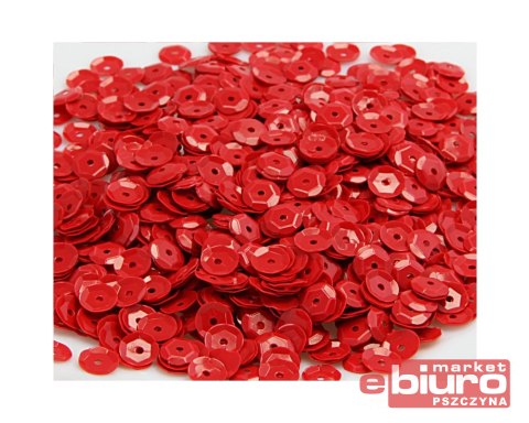 CEKINY 8MM/15G CZERWONY PASTELOWY CEK8-NR20