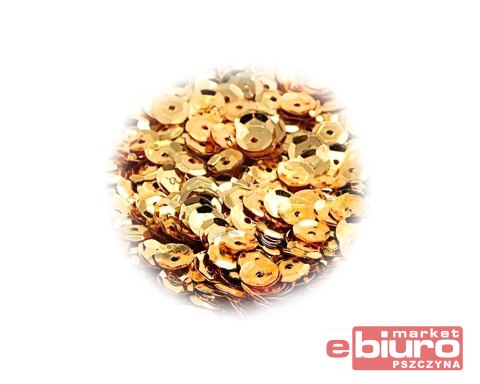 CEKINY 8MM/15G JASNOZŁOTY BŁYSZCZĄCY CEK8-NR49