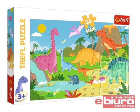 PUZZLE 24 MAXI W ŚWIECIE DINOZAURÓW TREFL