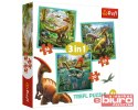 PUZZLE 3W1 NIEZWYKŁY ŚWIAT DINOZAURÓW TREFL 34837