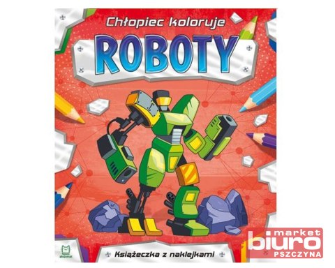 CHŁOPIEC KOLORUJE. ROBOTY