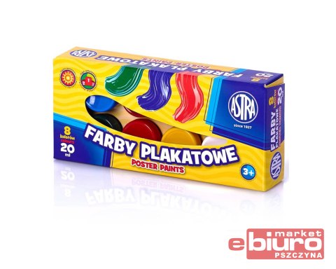 FARBY PLAKATOWE 8 KOLORÓW - 20 ML ASTRA