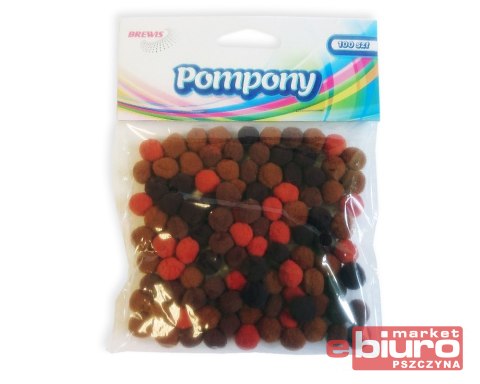 POMPONY POM31 ODCIENIE BRĄZOWEGO 10MM