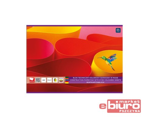 BLOK TECHNICZNY KOLOR A4 BARWIONY W MASIE 20 KARTE