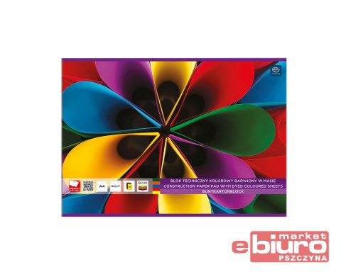 BLOK TECHNICZNY KOLOR A4 BARWIONY W MASIE 20 KARTE